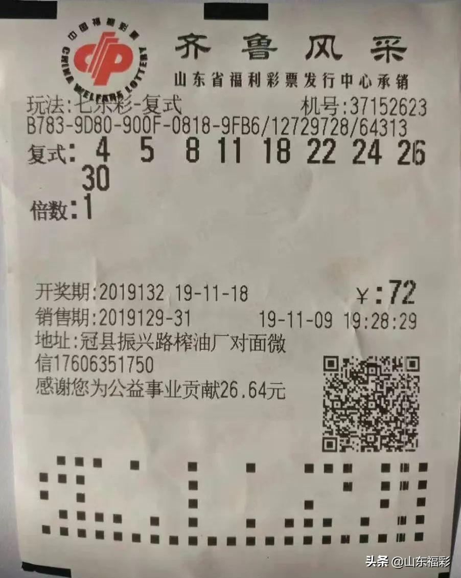 齐鲁风采七乐彩62期