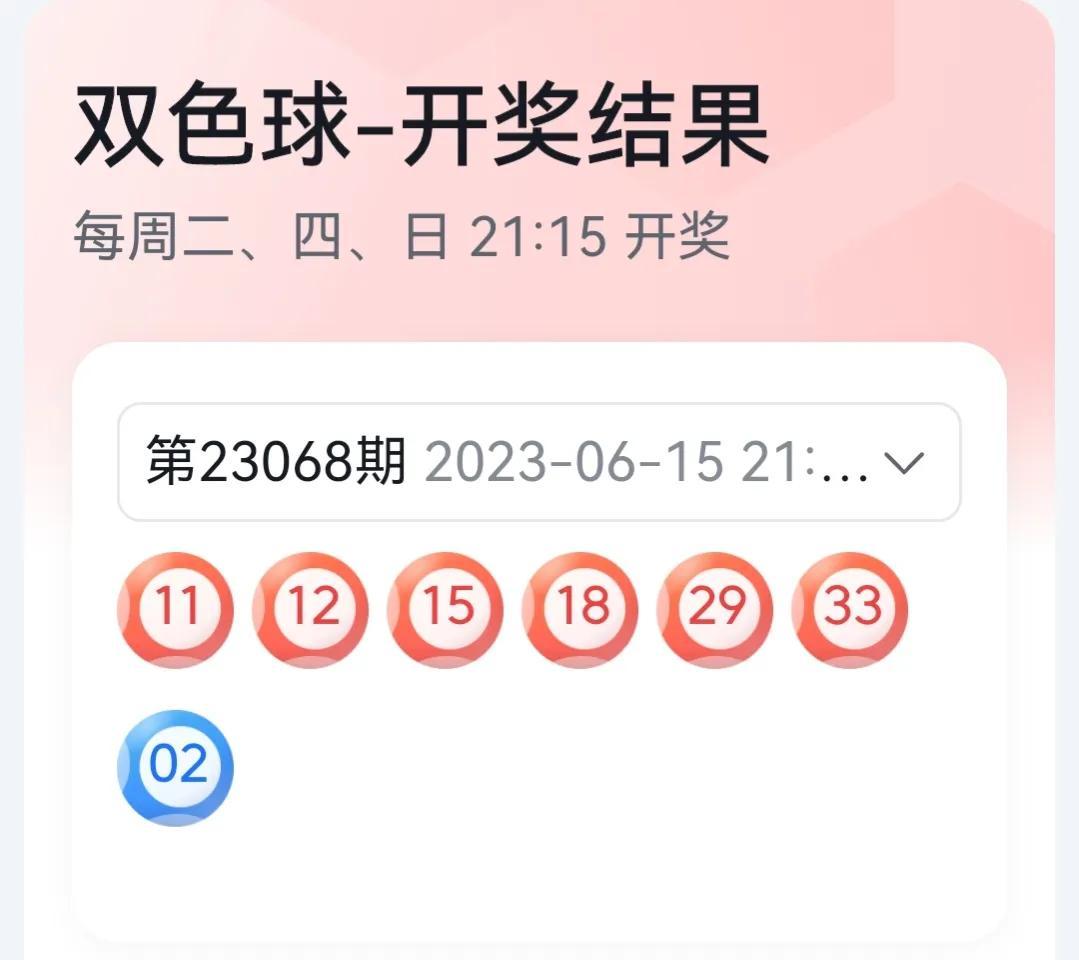 上海福利彩票双色球期开奖号码